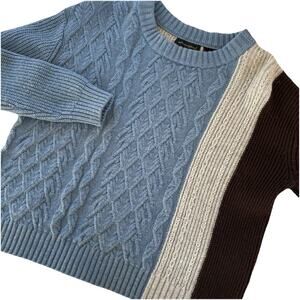 Banana Republic Women’s Striped Color Block Cable Knit Sweater Size Small